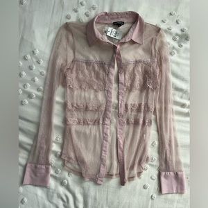 Vintage express lace button up